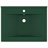 Vidaxl Washingin avec trou du robinet 60x46 cm en céramique vert foncé vert