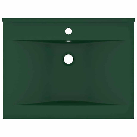 Vidaxl Washingin avec trou du robinet 60x46 cm en céramique vert foncé vert