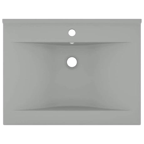 Vidaxl Washingin avec trou du robinet 60x46 cm en céramique gris clair