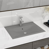 Vidaxl Washbasin med taphul 60x46 cm keramisk matt lysegrå