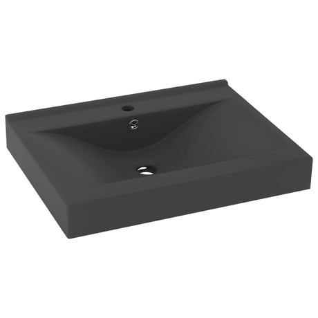 Vidaxl Washingin avec trou du robinet 60x46 cm en céramique gris foncé