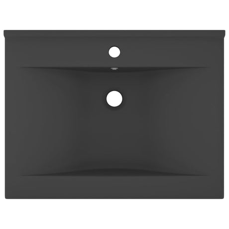 Vidaxl Washingin avec trou du robinet 60x46 cm en céramique gris foncé