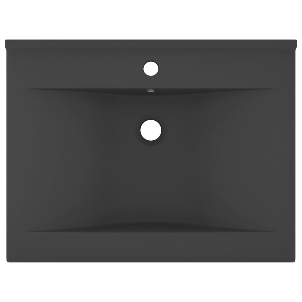 Vidaxl Washbasin con agujero de grifo 60x46 cm Cerámico Matt Dark Grey