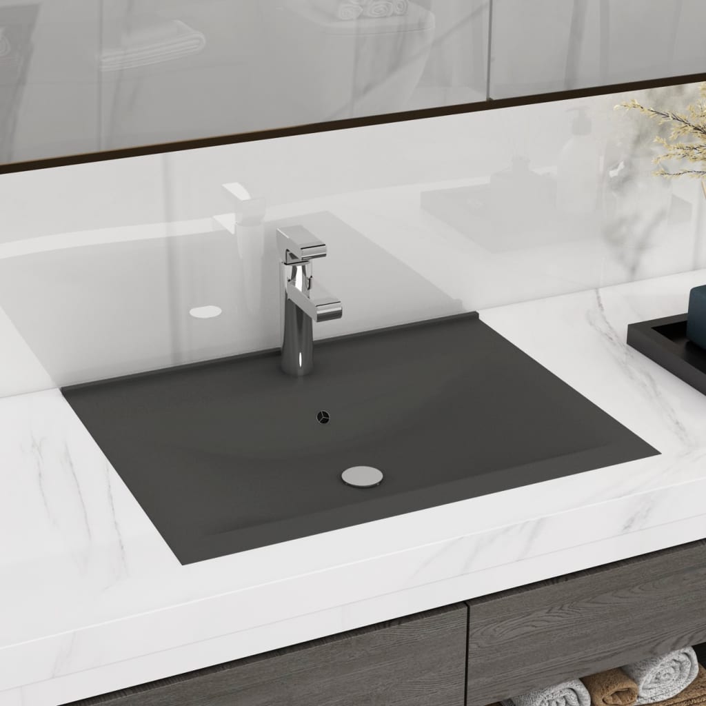 Vidaxl Washbasin mat Tap Lach 60x46 cm ceramic Matt Donkel gro