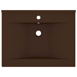 Vidaxl Washbasin con foro di rubinetto 60x46 cm ceramico Matt scuro marrone