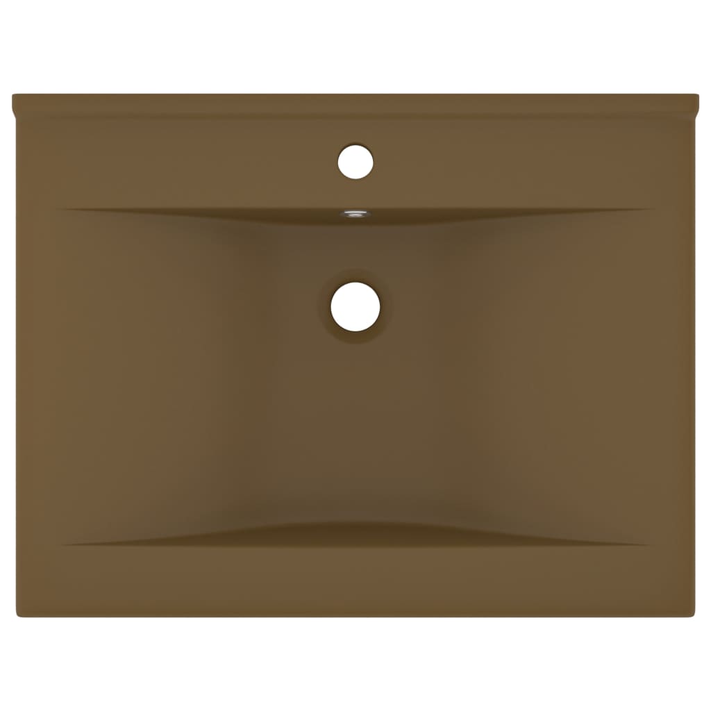 VidaXL Washbasin with tap hole 60x46 cm ceramic mat cream