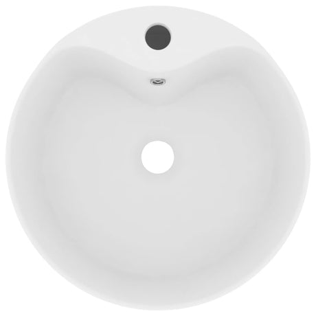 Vidaxl Washingin avec atterrissage 36x13 cm Mat de céramique blanc