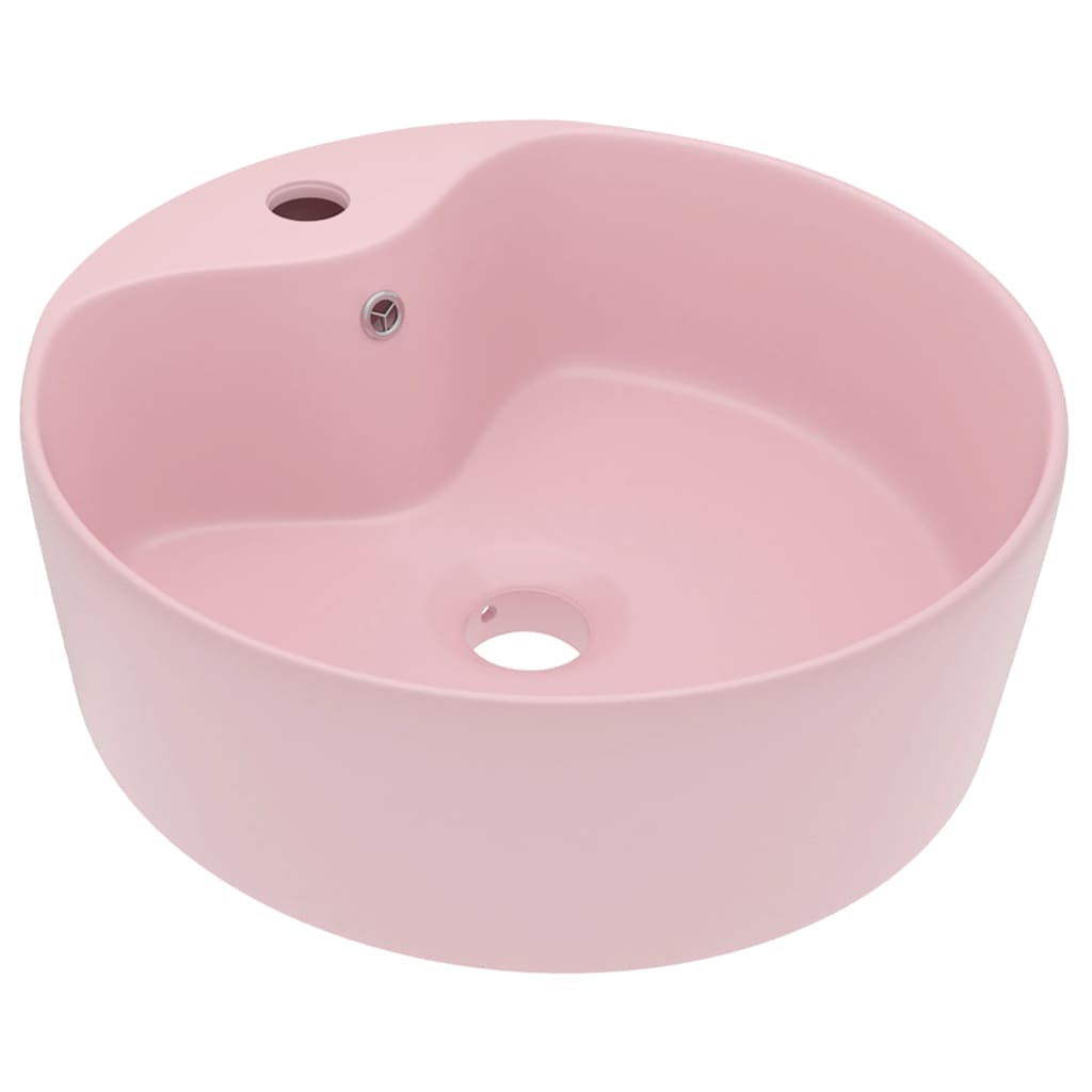 Vidaxl Washbasin z pristaniščem 36x13 cm Keramična podplata roza