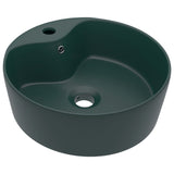 Vidaxl Washbasin z lądowaniem 36x13 cm ceramiczna matowa ciemnozielona