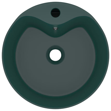 Vidaxl Washingin avec atterrissage 36x13 cm en céramique Matt vert foncé