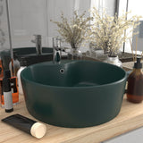 Vidaxl Washingin avec atterrissage 36x13 cm en céramique Matt vert foncé