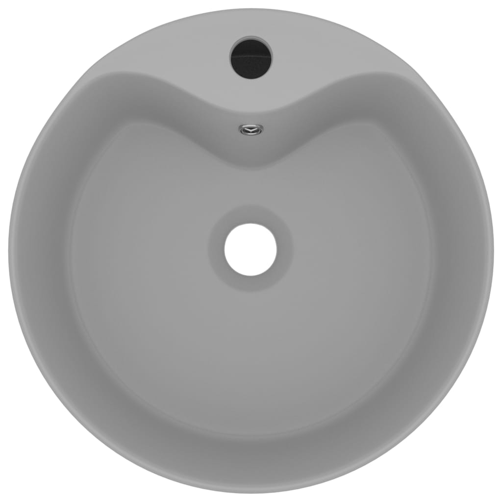 Vidaxl Washbasin con aterrizaje de 36x13 cm de cerámica mate gris claro