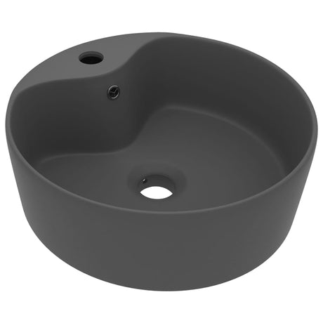 Vidaxl Washingin avec atterrissage 36x13 cm en céramique Matt Gris foncé