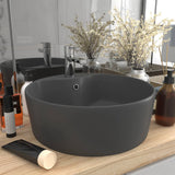 Vidaxl Washbasin con aterrizaje de 36x13 cm de cerámica mate gris oscuro