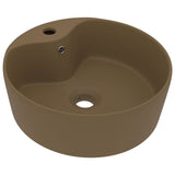 Vidaxl Washbasin con atterraggio 36x13 cm Crema di tappetino in ceramica