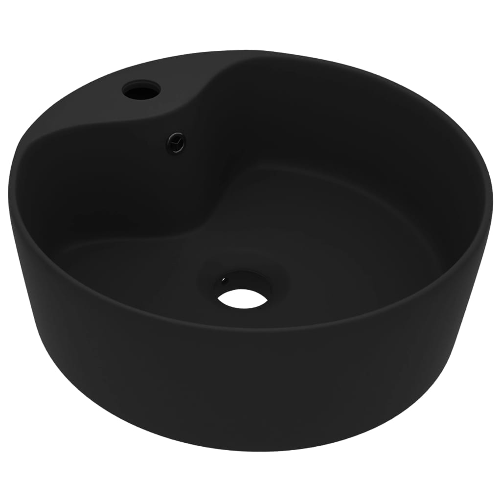 VidaXL Washbasin with landing 36x13 cm Ceramic matte black