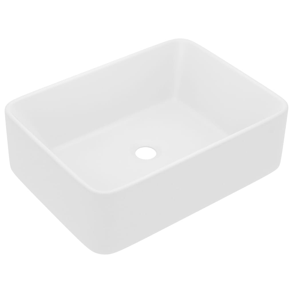 Vidaxl Washbasin 41x30x12 CM Mat de cerámica White