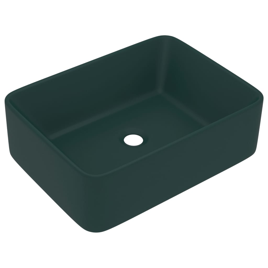 BIDAXL WASHBASIN 41x30x12 cm keramisk mat mörkgrön