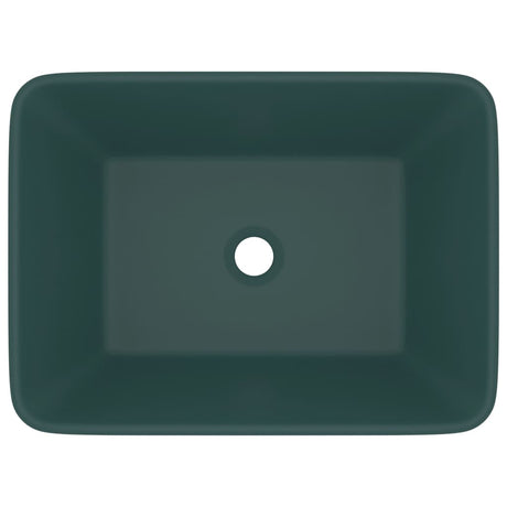 Vidaxl Washbasin 41x30x12 cm Mat de céramique vert foncé