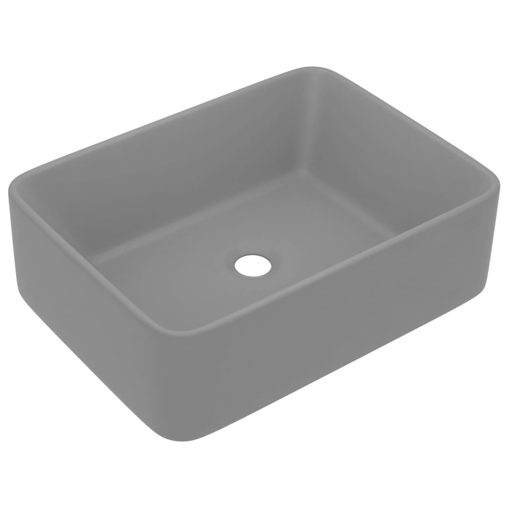 Vidaxl Washbasin 41x30x12 cm keramična matt svetlo siva