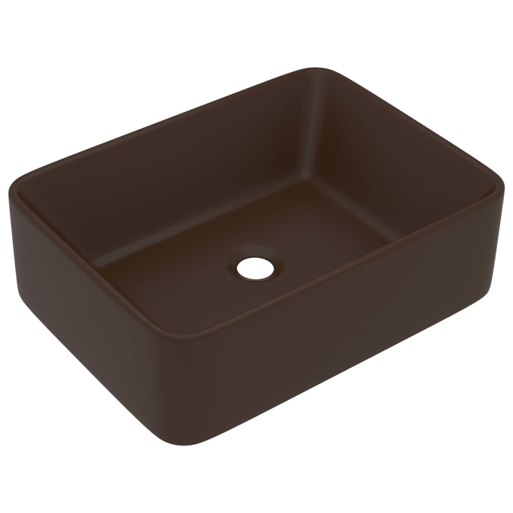 Vidaxl Washbasin 41x30x12 cm keramikk Matt mørkebrun