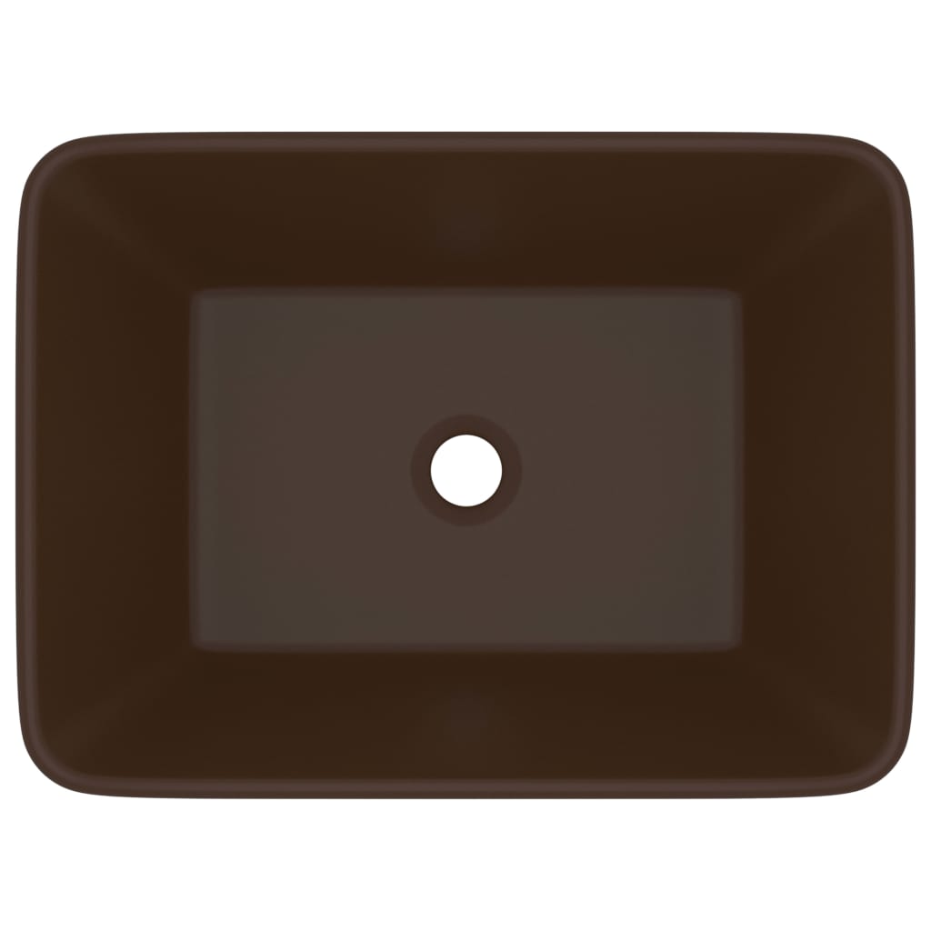 Vidaxl Washbasin 41x30x12 cm en céramique Matt brun foncé