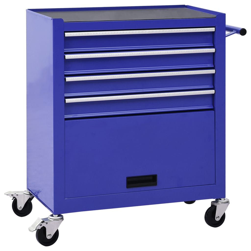 Vidaxl Tool Trolley con 4 cassetti di acciaio blu