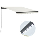 Vidaxl Luifel se puede extender manualmente con crema LED 300x250 cm