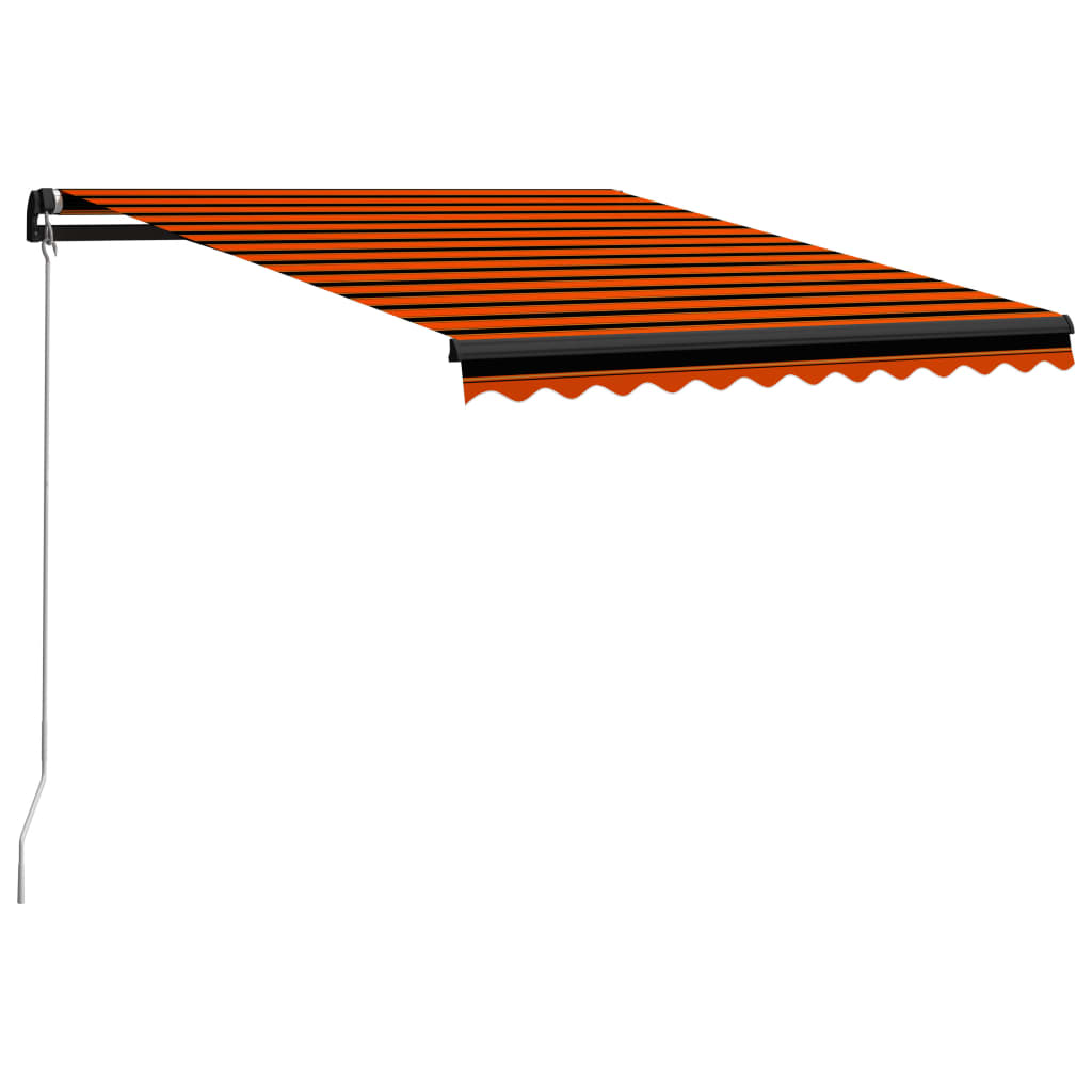 Vidaxl luifel extensible manuellement avec LED 300x250 cm orange et marron