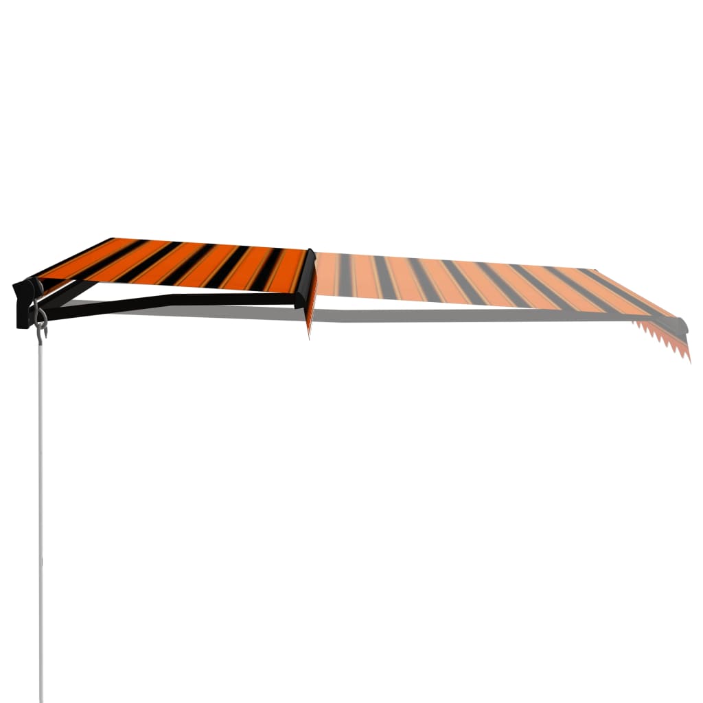 Vidaxl luifel extensible manuellement avec LED 300x250 cm orange et marron