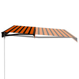 Bidaxl Luifel manuellt utdragbar med LED 450x300 cm orange och brun