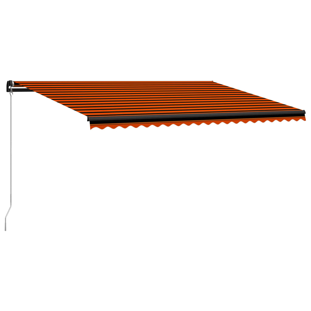 Vidaxl Luifel manually extendable with LED 500x300 cm orange and brown