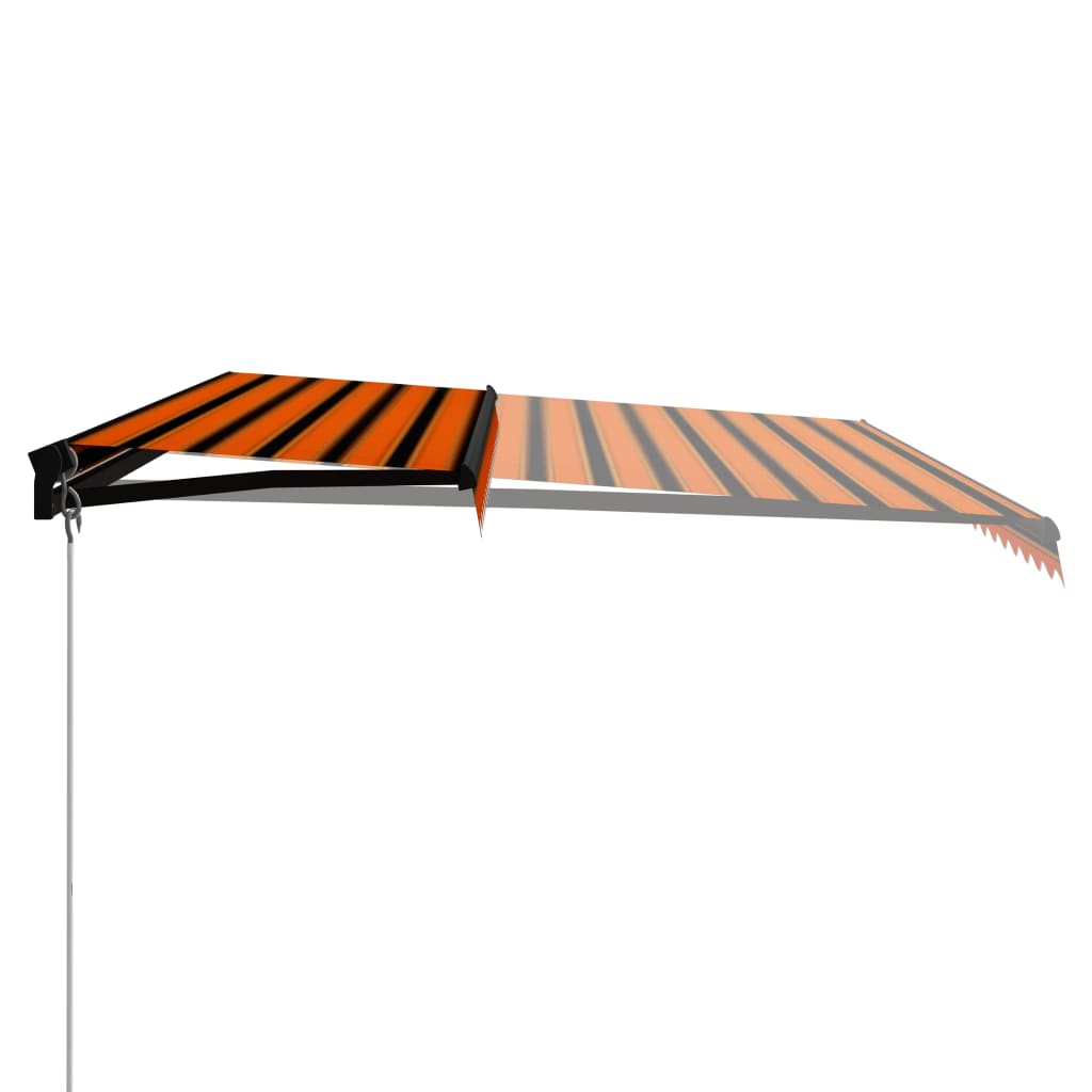 Vidaxl Luifel manually extendable with LED 500x300 cm orange and brown