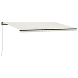 Vidaxl Luifel manuell ausziehbar mit LED 600x300 cm Creme