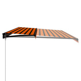 Vidaxl luifel extensible manuellement avec LED 600x300 cm orange et marron