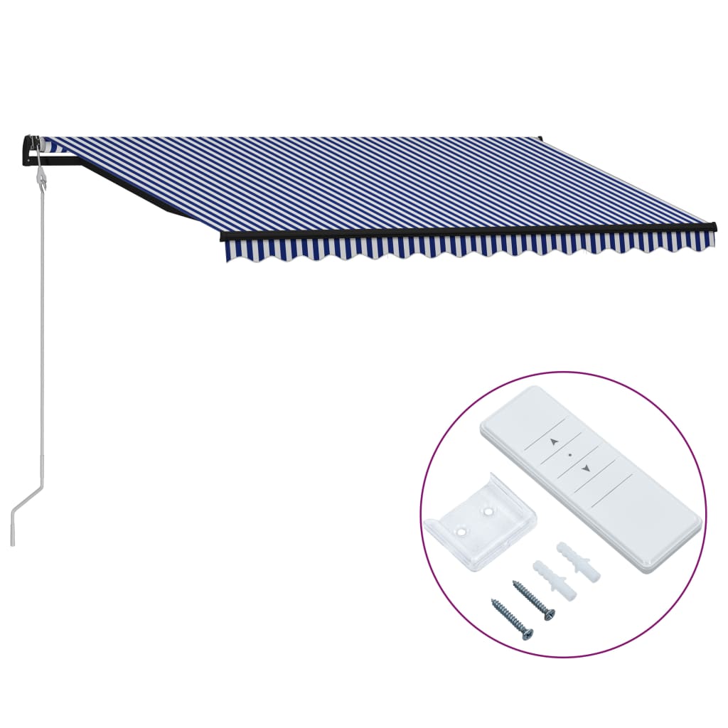 Vidaxl Luifel automaticky rozšiřuje 400x300 cm modrou a bílou