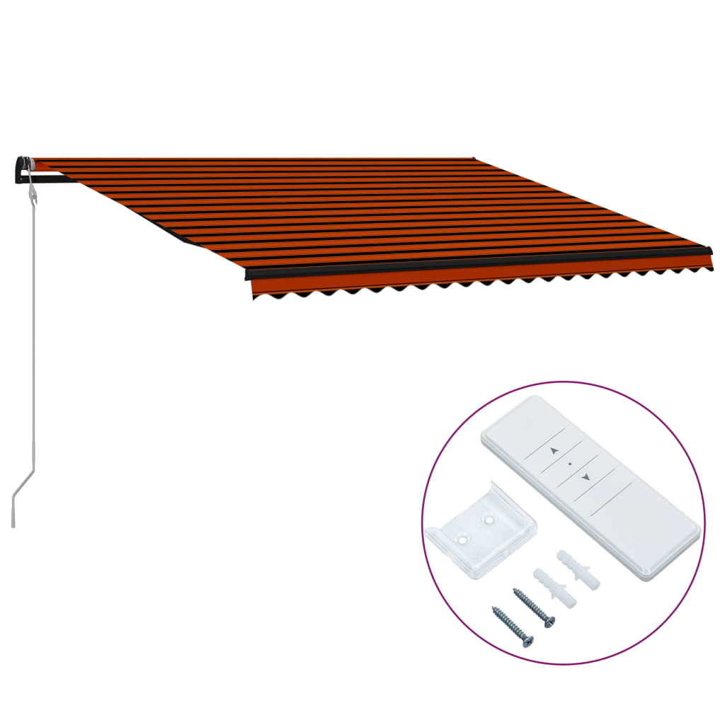 Vidaxl Luifel erstreckt sich automatisch 500 x 300 cm orange und braun