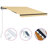 Vidaxl Luifel extensible con sensor de viento y LED 300x250 cm amarillo y blanco