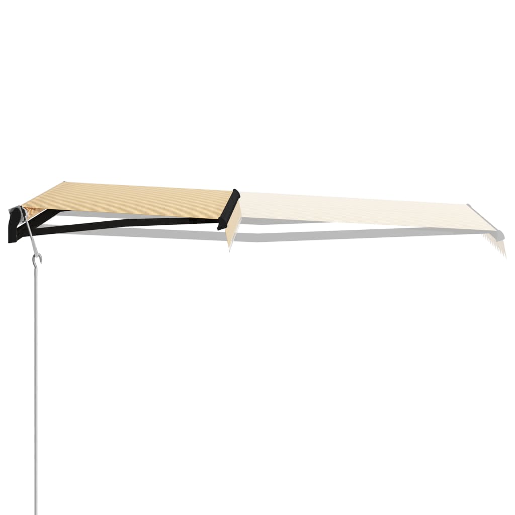 Vidaxl Luifel extensible avec le capteur de vent et LED 300x250 cm jaune et blanc