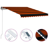 Vidaxl Luifel extensible avec le capteur de vent LED 300x250 cm Brun orange