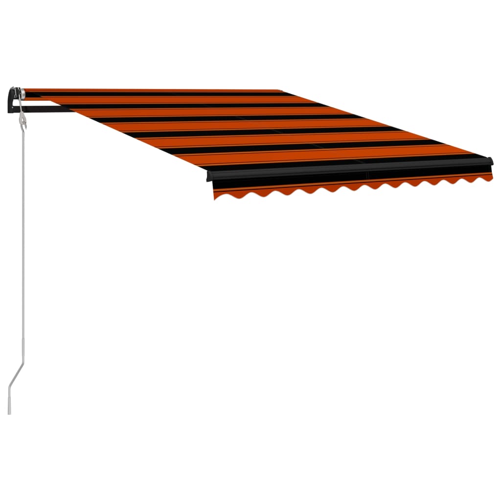 Vidaxl Luifel extensible avec le capteur de vent LED 300x250 cm Brun orange