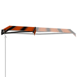 Vidaxl Luifel extendable with wind sensor LED 350x250 cm orange brown