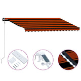 Vidaxl Laifel rozšiřitelný s větrným senzorem LED 400x300 cm Orange Brown