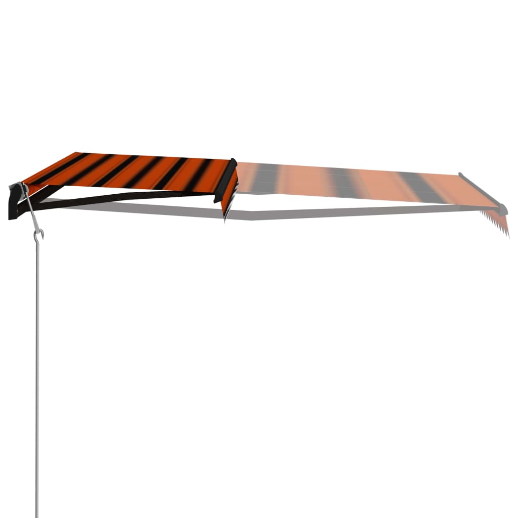 Vidaxl Laifel rozšiřitelný s větrným senzorem LED 400x300 cm Orange Brown