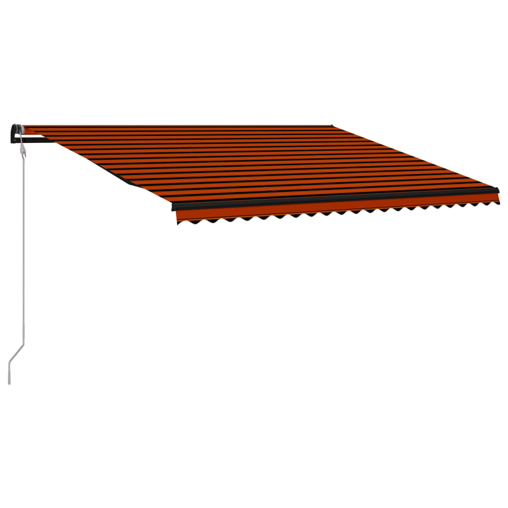 Vidaxl Luifel extensible avec le capteur de vent LED 500x300 cm Brun orange