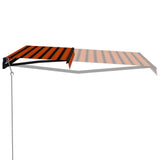 Vidaxl Luifel mit Windsensor -LED 500x300 cm Orange Braun leitbar