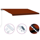 Vidaxl luifel rozšiřitelný s větrným senzorem LED 600x300 cm Orange Brown