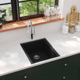 Vidaxl sink with overflow hole Granite black