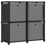 Vidaxl kast met 4 vakken met boxen 69x30x72,5 cm stof zwart
