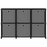 Vidaxl kast met 6 vakken met boxen 103x30x72,5 cm stof zwart
